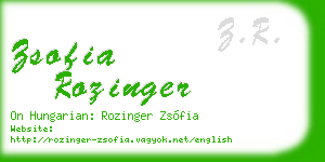 zsofia rozinger business card